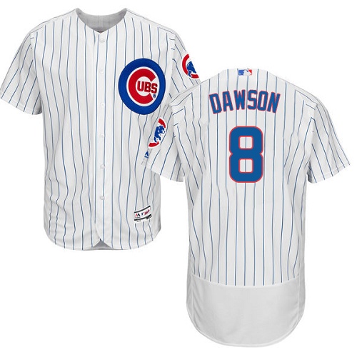 Men's Majestic Chicago Cubs #8 Andre Dawson Authentic White Home Cool Base MLB Jersey