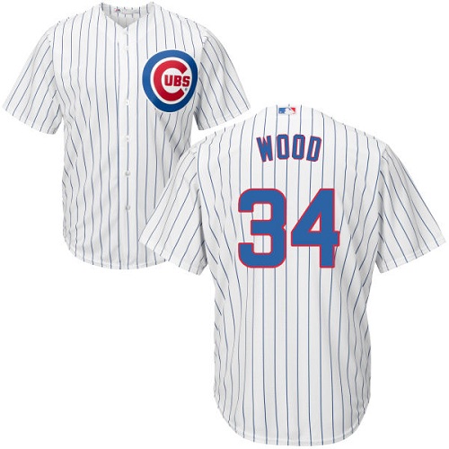 Youth Majestic Chicago Cubs #34 Kerry Wood Replica White Home Cool Base MLB Jersey