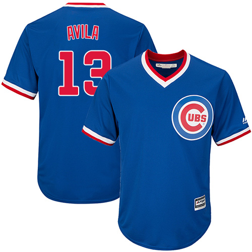 Youth Majestic Chicago Cubs #13 Alex Avila Authentic Royal Blue Cooperstown Cool Base MLB Jersey