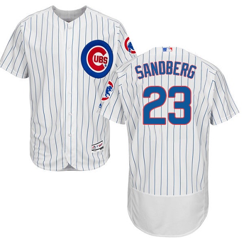 Men's Majestic Chicago Cubs #23 Ryne Sandberg Authentic White Home Cool Base MLB Jersey