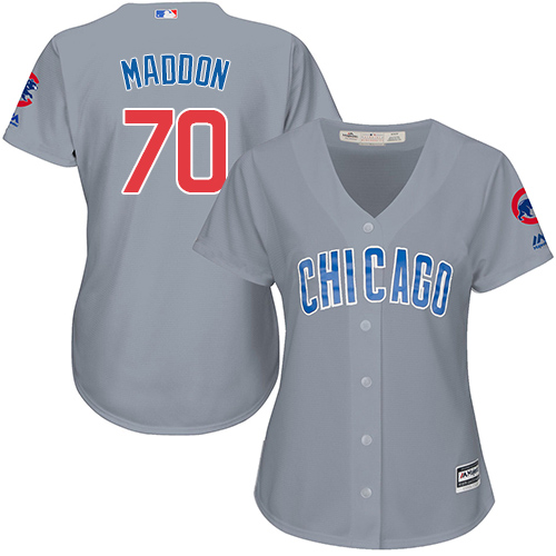 Women's Majestic Chicago Cubs #70 Joe Maddon Authentic Grey Road MLB Jersey