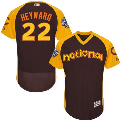 Men's Majestic Chicago Cubs #22 Jason Heyward Brown 2016 All-Star National League BP Authentic Collection Flex Base MLB Jersey