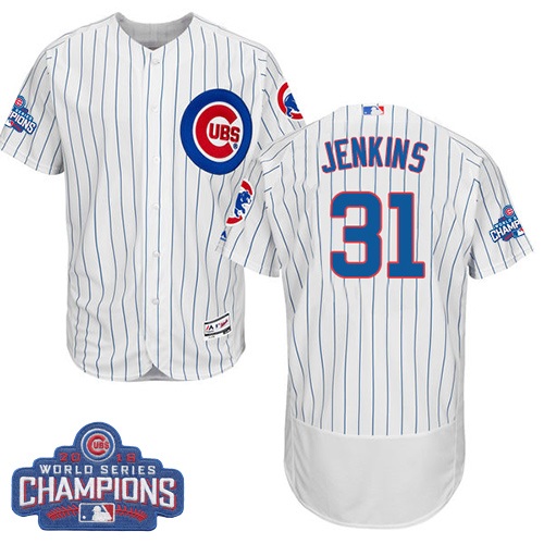 Men's Majestic Chicago Cubs #31 Fergie Jenkins White 2016 World Series Champions Flexbase Authentic Collection MLB Jersey
