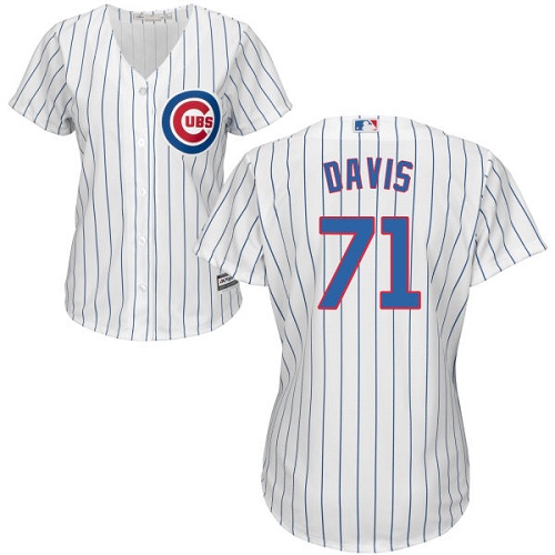 Women's Majestic Chicago Cubs #71 Wade Davis Authentic White Home Cool Base MLB Jersey