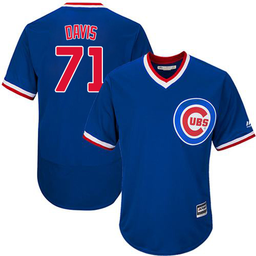 Men's Majestic Chicago Cubs #71 Wade Davis Royal Blue Cooperstown Flexbase Authentic Collection MLB Jersey