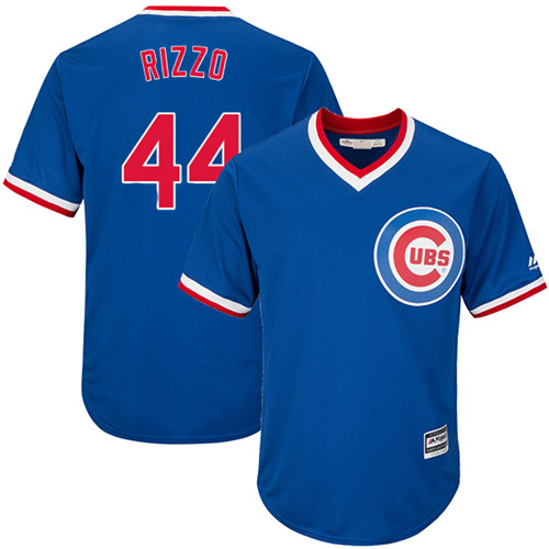 Youth Majestic Chicago Cubs #44 Anthony Rizzo Replica Royal Blue Cooperstown Cool Base MLB Jersey