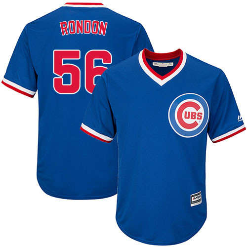 Youth Majestic Chicago Cubs #56 Hector Rondon Authentic Royal Blue Cooperstown Cool Base MLB Jersey