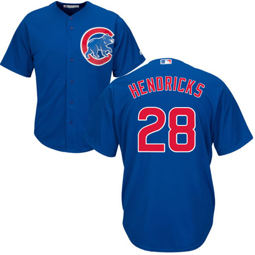 Youth Majestic Chicago Cubs #28 Kyle Hendricks Authentic Royal Blue Alternate Cool Base MLB Jersey