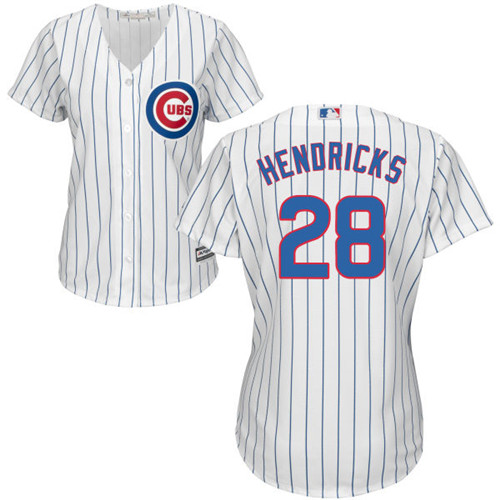 Women's Majestic Chicago Cubs #28 Kyle Hendricks Replica White Home Cool Base MLB Jersey