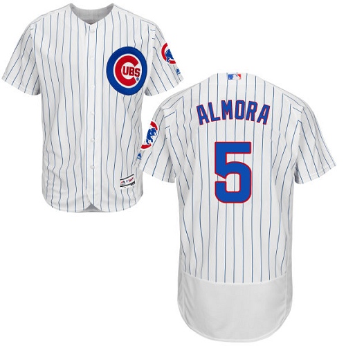 Men's Majestic Chicago Cubs #5 Albert Almora Jr White Home Flexbase Authentic Collection MLB Jersey