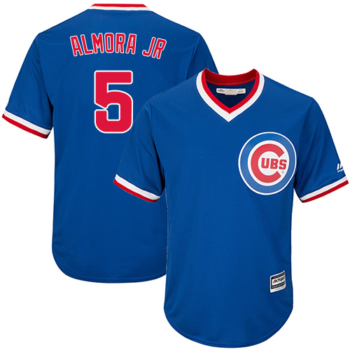 Youth Majestic Chicago Cubs #5 Albert Almora Jr Authentic Royal Blue Cooperstown Cool Base MLB Jersey