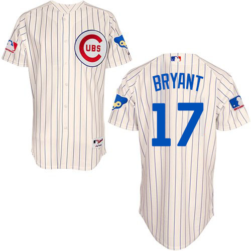 Men's Majestic Chicago Cubs #17 Kris Bryant Authentic Cream 1969 Turn Back The Clock MLB Jersey