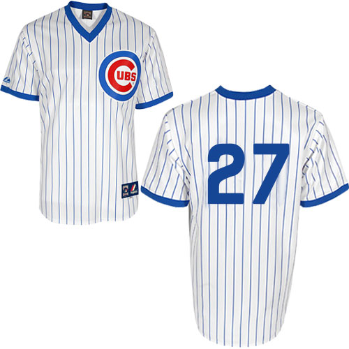 Men's Majestic Chicago Cubs #27 Addison Russell Authentic White 1988 Turn Back The Clock Cool Base MLB Jersey