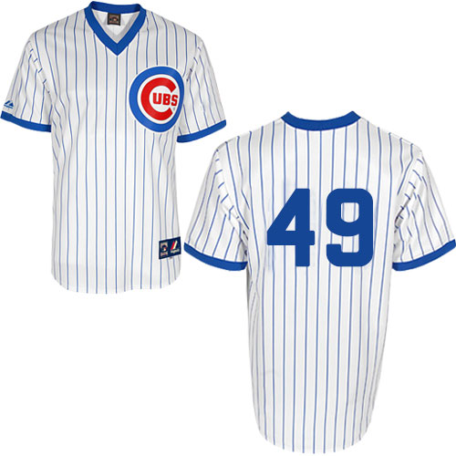 Men's Majestic Chicago Cubs #49 Jake Arrieta Authentic White 1988 Turn Back The Clock Cool Base MLB Jersey