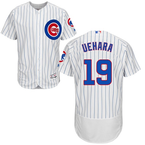 Men's Majestic Chicago Cubs #19 Koji Uehara White Home Flexbase Authentic Collection MLB Jersey
