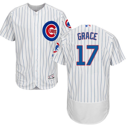 Men's Majestic Chicago Cubs #17 Mark Grace Authentic White Home Cool Base MLB Jersey