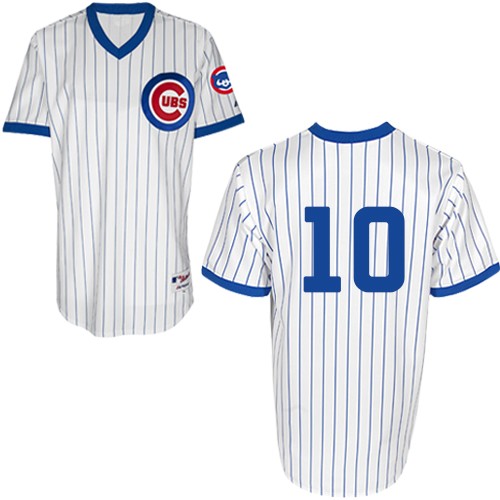 Men's Majestic Chicago Cubs #10 Ron Santo Authentic White 1988 Turn Back The Clock MLB Jersey