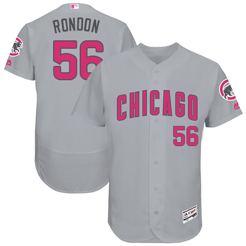 Men's Majestic Chicago Cubs #56 Hector Rondon Grey Mother's Day Flexbase Authentic Collection MLB Jersey
