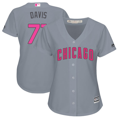 Women's Majestic Chicago Cubs #71 Wade Davis Authentic Grey Mother's Day Cool Base MLB Jersey