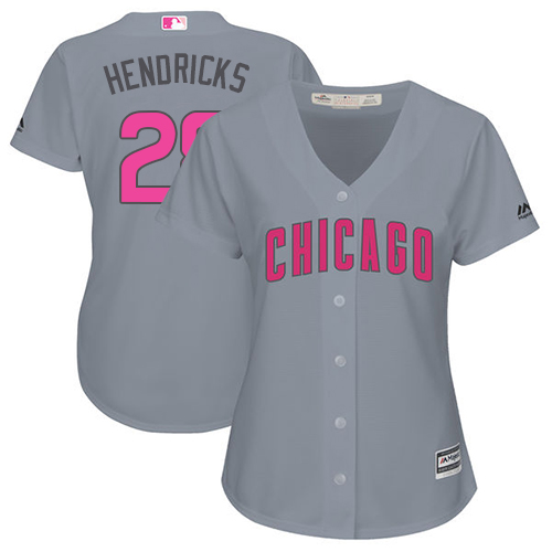 Women's Majestic Chicago Cubs #28 Kyle Hendricks Authentic Grey Mother's Day Cool Base MLB Jersey