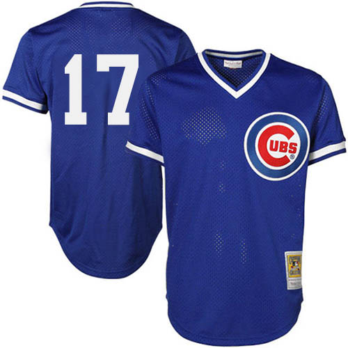 Men's Majestic Chicago Cubs #17 Kris Bryant Authentic Royal Blue Throwback MLB Jersey