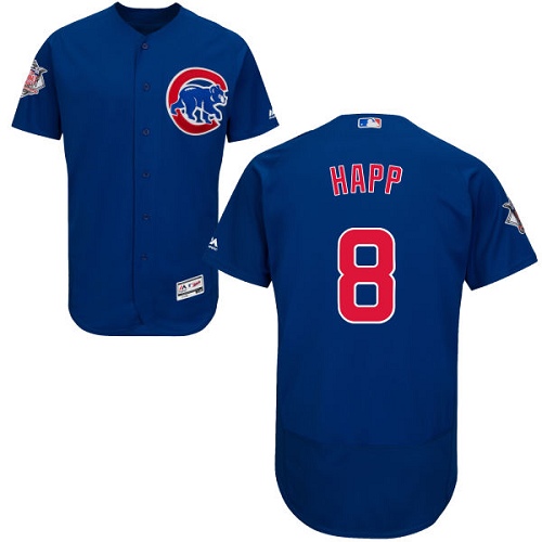 Men's Majestic Chicago Cubs #8 Ian Happ Royal Blue Alternate Flexbase Authentic Collection MLB Jersey