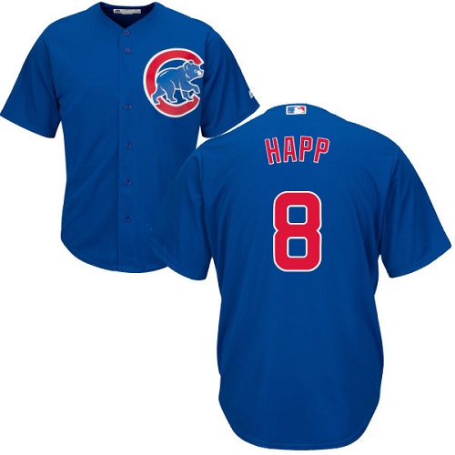 Men's Majestic Chicago Cubs #8 Ian Happ Replica Royal Blue Alternate Cool Base MLB Jersey