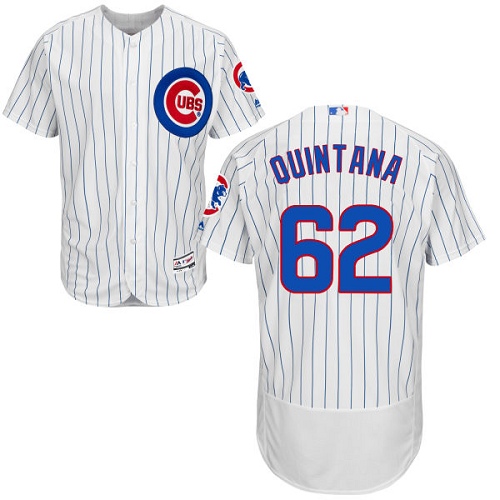 Men's Majestic Chicago Cubs #62 Jose Quintana White Home Flexbase Authentic Collection MLB Jersey