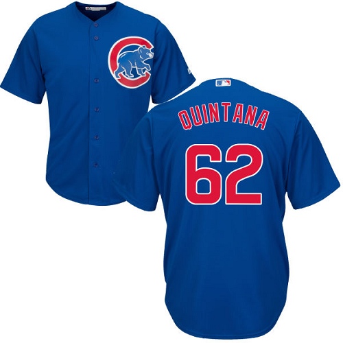 Youth Majestic Chicago Cubs #62 Jose Quintana Authentic Royal Blue Alternate Cool Base MLB Jersey