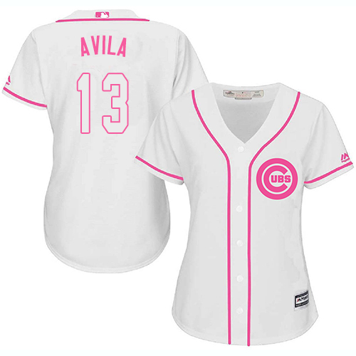 Women's Majestic Chicago Cubs #13 Alex Avila Authentic White Fashion MLB Jersey