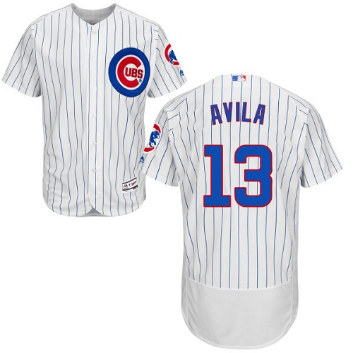 Men's Majestic Chicago Cubs #13 Alex Avila White Home Flexbase Authentic Collection MLB Jersey