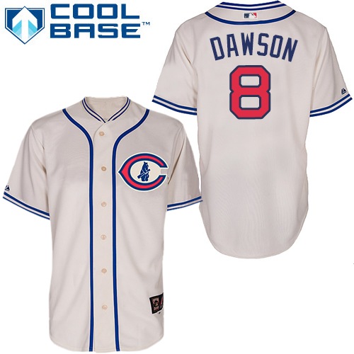 Men's Majestic Chicago Cubs #8 Andre Dawson Authentic Cream 1929 Turn Back The Clock MLB Jersey