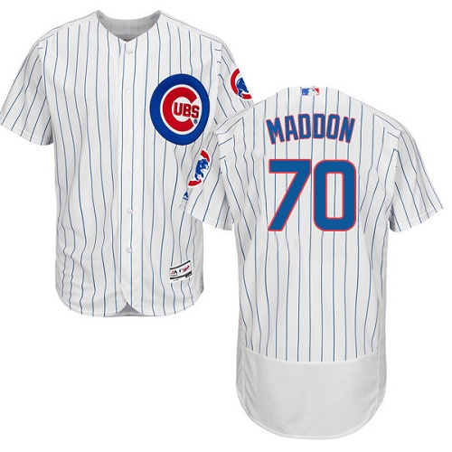 Men's Majestic Chicago Cubs #70 Joe Maddon Authentic White Home Cool Base MLB Jersey