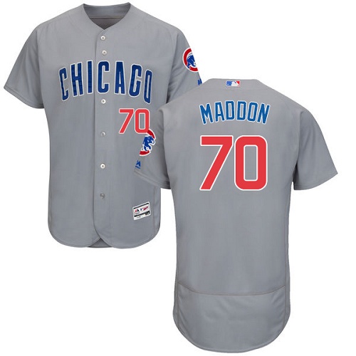 Men's Majestic Chicago Cubs #70 Joe Maddon Authentic Grey Road Cool Base MLB Jersey