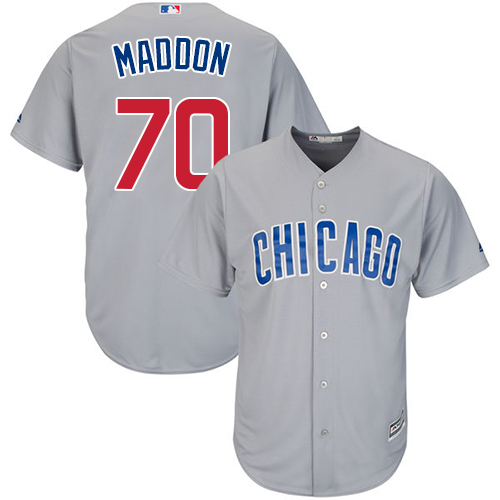 Men's Majestic Chicago Cubs #70 Joe Maddon Replica Grey Road Cool Base MLB Jersey