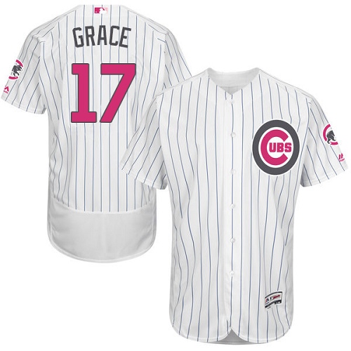 Men's Majestic Chicago Cubs #17 Mark Grace Authentic White 2016 Mother's Day Fashion Flex Base MLB Jersey