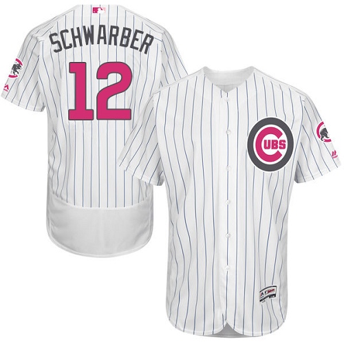 Men's Majestic Chicago Cubs #12 Kyle Schwarber Authentic White 2016 Mother's Day Fashion Flex Base MLB Jersey
