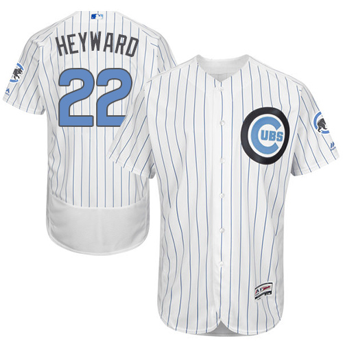 Men's Majestic Chicago Cubs #22 Jason Heyward Authentic White 2016 Father's Day Fashion Flex Base MLB Jersey
