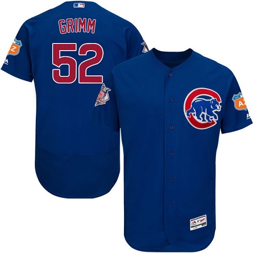 Men's Majestic Chicago Cubs #52 Justin Grimm Authentic Royal Blue Alternate Cool Base MLB Jersey