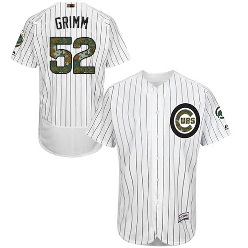 Men's Majestic Chicago Cubs #52 Justin Grimm Authentic White 2016 Memorial Day Fashion Flex Base MLB Jersey