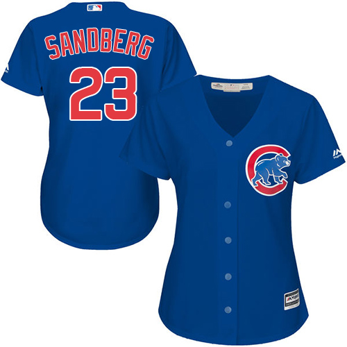 Women's Majestic Chicago Cubs #23 Ryne Sandberg Replica Royal Blue Alternate MLB Jersey