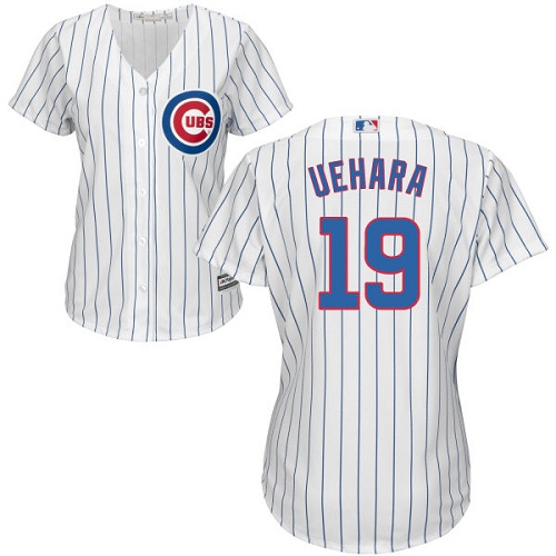 Women's Majestic Chicago Cubs #19 Koji Uehara Authentic White Home Cool Base MLB Jersey