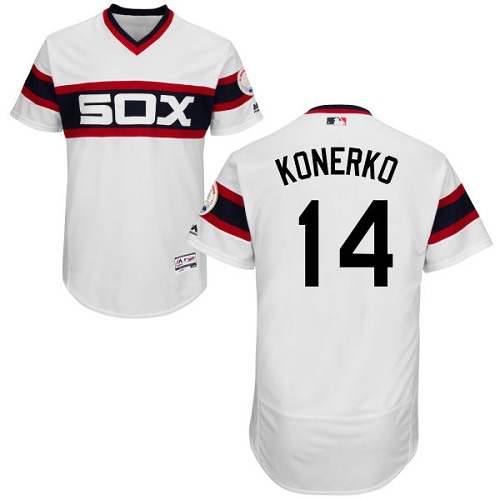 Men's Majestic Chicago White Sox #14 Paul Konerko Authentic White 2013 Alternate Home Cool Base MLB Jersey