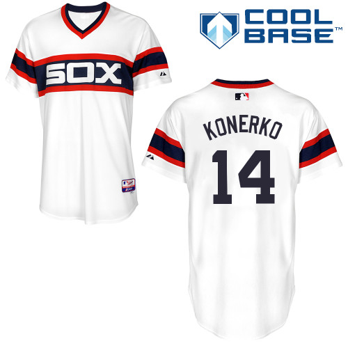 Men's Majestic Chicago White Sox #14 Paul Konerko Replica White 2013 Alternate Home Cool Base MLB Jersey