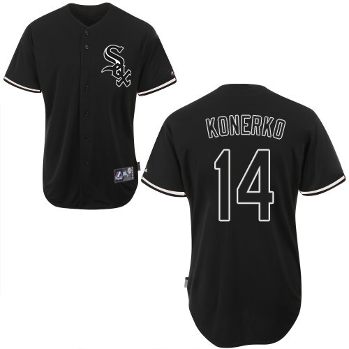 Men's Majestic Chicago White Sox #14 Paul Konerko Authentic Black Fashion MLB Jersey