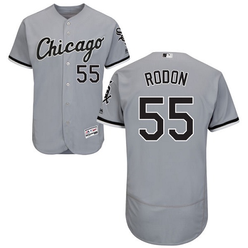 Men's Majestic Chicago White Sox #55 Carlos Rodon Authentic Grey Road Cool Base MLB Jersey