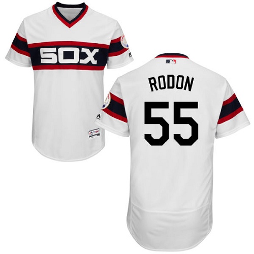 Men's Majestic Chicago White Sox #55 Carlos Rodon Authentic White 2013 Alternate Home Cool Base MLB Jersey