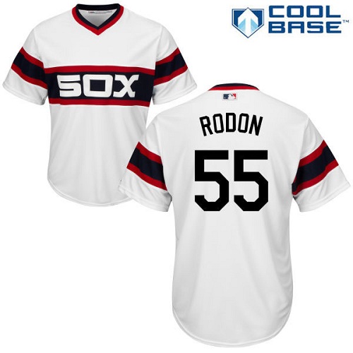 Men's Majestic Chicago White Sox #55 Carlos Rodon Replica White 2013 Alternate Home Cool Base MLB Jersey