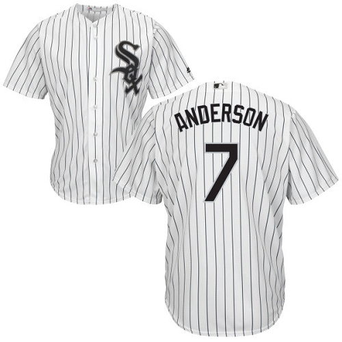 Men's Majestic Chicago White Sox #7 Tim Anderson Replica White Home Cool Base MLB Jersey