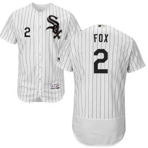 Men's Majestic Chicago White Sox #2 Nellie Fox Authentic White Home Cool Base MLB Jersey